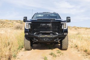 GMC Sierra 3500 Front Bumper - DV8 Offroad - Spec Series - Micro-texture black powder coat with satin black accents - `20-`23